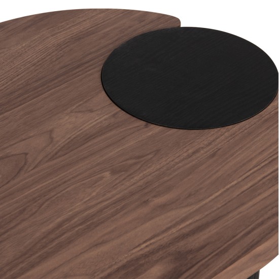 ΤΡΑΠΕΖΙ ΣΑΛΟΝΙΟΥ ΟΒΑΛ OVALON HM18433.05 MDF TOP ΚΑΡΥΔΙ-MDF ΠΟΔΙΑ ΜΑΥΡΑ 120x60x40Υεκ