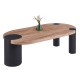 ΤΡΑΠΕΖΙ ΣΑΛΟΝΙΟΥ ΟΒΑΛ OVALON HM18433.05 MDF TOP ΚΑΡΥΔΙ-MDF ΠΟΔΙΑ ΜΑΥΡΑ 120x60x40Υεκ