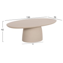 ΤΡΑΠΕΖΙ ΣΑΛΟΝΙΟΥ FIBER CEMENT ΟΒΑΛ BRECCAN HM6594.02 ΜΠΕΖ 130x70x42Υεκ