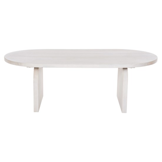 ΤΡΑΠΕΖΙ ΣΑΛΟΝΙΟΥ ΟΒΑΛ HONKY HM9691 ΜΑΣΙΦ ΞΥΛΟ MANGO ΣΕ ΛΕΥΚΟ 120x60x40Yεκ.