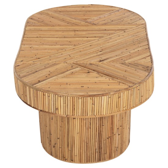 ΤΡΑΠΕΖΙ ΣΑΛΟΝΙΟΥ GATSBY ΟΒΑΛ TOP HM9870 RATTAN ΧΡΩΜΑ ΦΥΣΙΚΟ 110x59x39Υεκ.