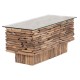 ΤΡΑΠΕΖΙ ΣΑΛΟΝΙΟΥ ΟΡΘΟΓΩΝΙΟ SPARROW HM18366 DRIFTWOOD--ΓΥΑΛΙ 105x45x47Υεκ.