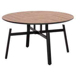 ΤΡΑΠΕΖΙ ΣΑΛΟΝΙΟΥ ΠΕΡΙΣΤΡΕΦΟΜΕΝΟ NORTON HM18035.03 ΜΕΤΑΛΛΟ ΜΑΥΡΟ-MDF TOP Φ80x45,5Υ