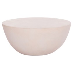 ΤΡΑΠΕΖΙ ΣΑΛΟΝΙΟΥ ΣΤΡΟΓΓΥΛΟ ALLAN HM18162.02 FIBER CEMENT ΣΕ ΑΝΟΙΧΤΟ ΜΠΕΖ--Φ92x49Υεκ.