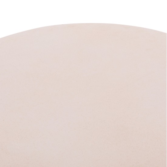 ΤΡΑΠΕΖΙ ΣΑΛΟΝΙΟΥ ΣΤΡΟΓΓΥΛΟ ALLAN HM18162.02 FIBER CEMENT ΣΕ ΑΝΟΙΧΤΟ ΜΠΕΖ--Φ92x49Υεκ.