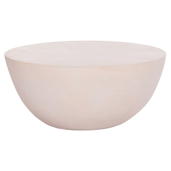 ΤΡΑΠΕΖΙ ΣΑΛΟΝΙΟΥ ΣΤΡΟΓΓΥΛΟ ALLAN HM18162.02 FIBER CEMENT ΣΕ ΑΝΟΙΧΤΟ ΜΠΕΖ--Φ92x49Υεκ.