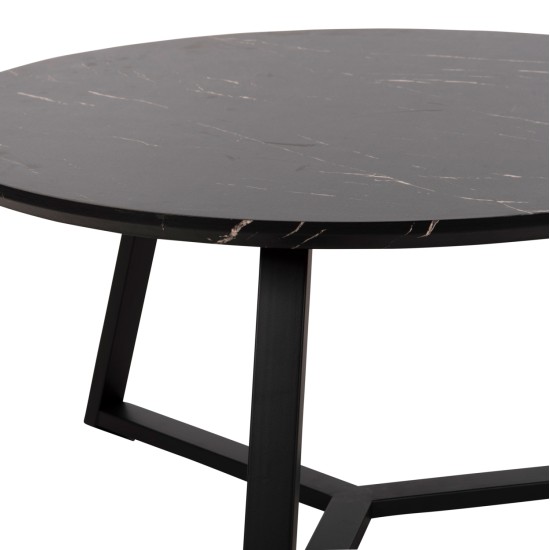 ΤΡΑΠΕΖΙ ΣΑΛΟΝΙΟΥ ΣΤΡΟΓΓΥΛΟ ROCKET HM9586.01 MDF ΜΑΥΡΟ ΜΑΡΜΑΡΟ-ΜΑΥΡΗ ΣΑΓΡΕ ΒΑΣΗ Φ80x42Υεκ.