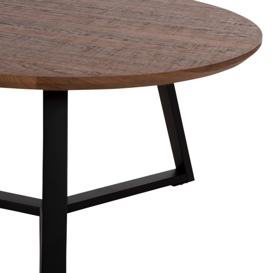 ΤΡΑΠΕΖΙ ΣΑΛΟΝΙΟΥ ΣΤΡΟΓΓΥΛΟ ROCKET HM9586.04 MDF WALNUT-ΜΑΥΡΗ ΣΑΓΡΕ ΒΑΣΗ Φ80x42Υεκ.