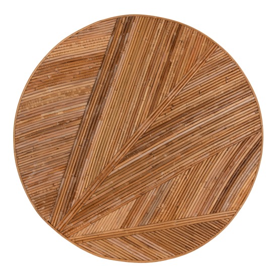 ΤΡΑΠΕΖΙ ΣΑΛΟΝΙΟΥ GATSBY ΣΤΡΟΓΓΥΛΟ HM9651 RATTAN ΧΡΩΜΑ ΦΥΣΙΚΟ Φ100x50Y εκ.