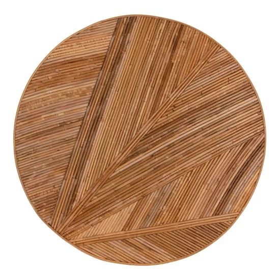ΤΡΑΠΕΖΙ ΣΑΛΟΝΙΟΥ GATSBY ΣΤΡΟΓΓΥΛΟ HM9651 RATTAN ΧΡΩΜΑ ΦΥΣΙΚΟ Φ100x50Y εκ.