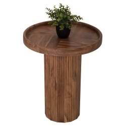 ΤΡΑΠΕΖΙ ΣΑΛΟΝΙΟΥ ΣΤΡΟΓΓΥΛΟ RAJJEH HM9692 ΜΑΣΙΦ ΑΚΑΚΙΑ ΦΥΣΙΚΟ ΧΡΩΜΑ Φ50x60Υεκ.