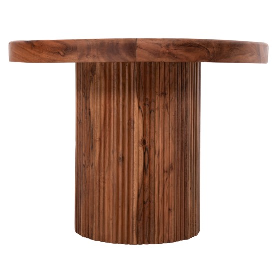 ΤΡΑΠΕΖΙ ΣΑΛΟΝΙΟΥ ΣΤΡΟΓΓΥΛΟ RAJJEH HM9693 ΜΑΣΙΦ ΑΚΑΚΙΑ ΦΥΣΙΚΟ ΧΡΩΜΑ Φ60x45Υεκ.