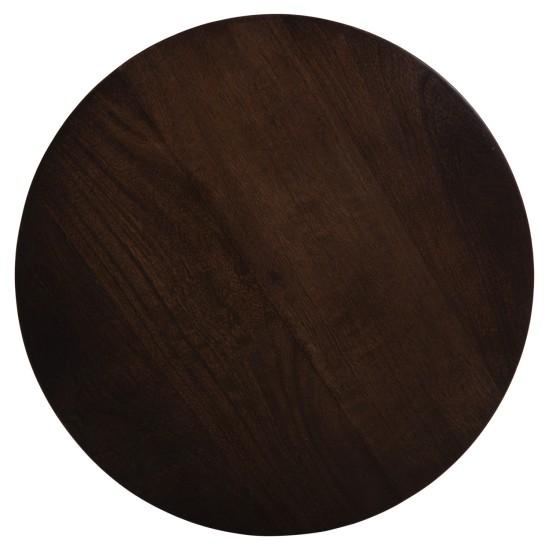 ΤΡΑΠΕΖΙ ΣΑΛΟΝΙΟΥ ΣΤΡΟΓΓΥΛΟ FOSS HM9699 ΜΑΣΙΦ MANGO ΣΚΟΥΡΟ ΚΑΦΕ Φ35x45Υεκ.