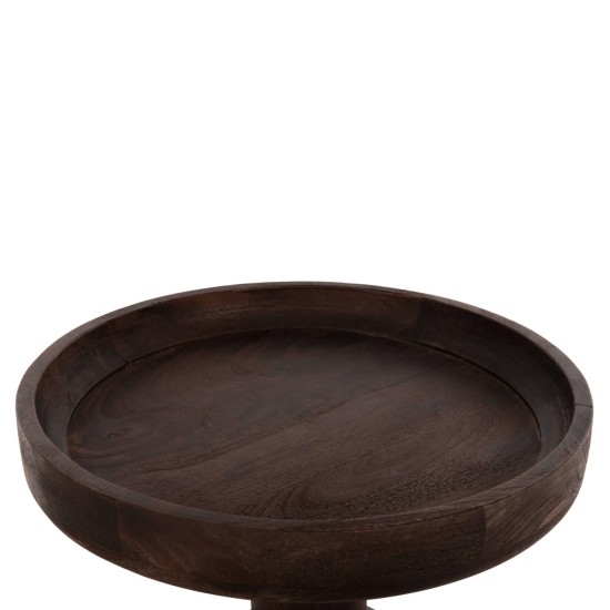 ΤΡΑΠΕΖΙ ΣΑΛΟΝΙΟΥ ΣΤΡΟΓΓΥΛΟ CRAMM HM9700 ΜΑΣΙΦ MANGO ΣΚΟΥΡΟ ΚΑΦΕ Φ45x47Υεκ.