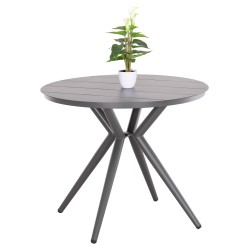 ΤΡΑΠΕΖΙ ΣΤΡΟΓΓΥΛΟ ΑΛΟΥΜΙΝΙΟΥ HIGER HM6289.01 ΓΚΡΙ Φ90x74Yεκ.