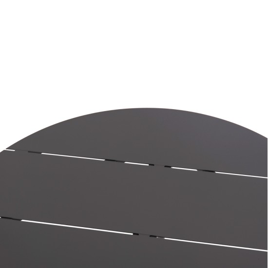 ΤΡΑΠΕΖΙ ΣΤΡΟΓΓΥΛΟ ΑΛΟΥΜΙΝΙΟΥ HIGER HM6289.01 ΓΚΡΙ Φ90x74Yεκ.