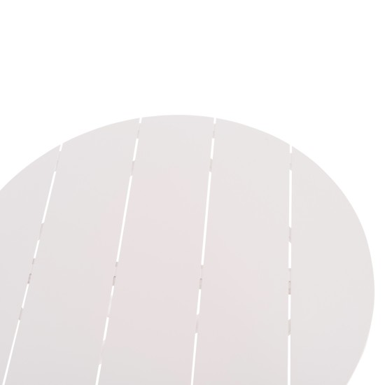 ΤΡΑΠΕΖΙ ΣΤΡΟΓΓΥΛΟ ΑΛΟΥΜΙΝΙΟΥ HIGER HM6289.02 ΛΕΥΚΟ Φ90x74Yεκ.