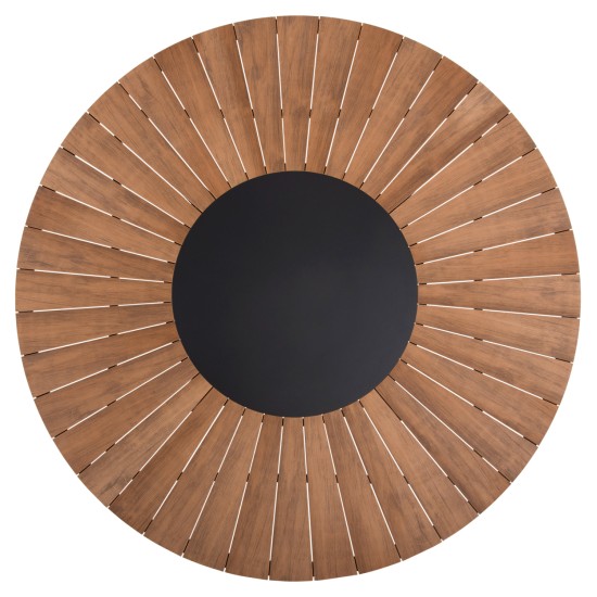 ΤΡΑΠΕΖΙ ΣΤΡΟΓΓΥΛΟ ΕΞ.ΧΩΡΟΥ MORIL HM6041.01 ΑΛΟΥΜΙΝΙΟ ΑΝΘΡΑΚΙ-POLYWOOD ΦΥΣΙΚΟ Φ120εκ.