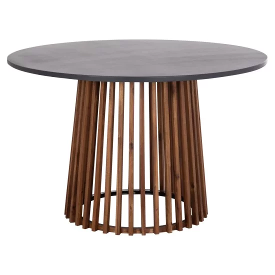 ΤΡΑΠΕΖΙ ΣΤΡΟΓΓΥΛΟ ΕΞ.ΧΩΡΟΥ CRISTOBAL HM6235 ΞΥΛΟ ΑΚΑΚΙΑΣ-CEMENT TOP Φ120x77Υεκ