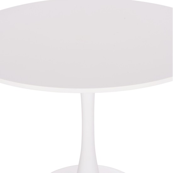 ΤΡΑΠΕΖΙ ΣΤΡΟΓΓΥΛΟ BROLIN HM18141.01 MDF TOP-ΒΑΣΗ ΜΕΤΑΛΛΙΚΗ--ΛΕΥΚΟ Φ90x73Υεκ