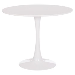 ΤΡΑΠΕΖΙ ΣΤΡΟΓΓΥΛΟ BROLIN HM18141.01 MDF TOP-ΒΑΣΗ ΜΕΤΑΛΛΙΚΗ--ΛΕΥΚΟ Φ90x73Υεκ