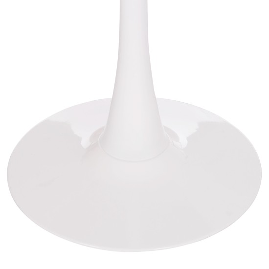 ΤΡΑΠΕΖΙ ΣΤΡΟΓΓΥΛΟ BROLIN HM18141.01 MDF TOP-ΒΑΣΗ ΜΕΤΑΛΛΙΚΗ--ΛΕΥΚΟ Φ90x73Υεκ