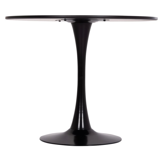 ΤΡΑΠΕΖΙ ΣΤΡΟΓΓΥΛΟ BROLIN HM18141.02 MDF TOP-ΒΑΣΗ ΜΕΤΑΛΛΙΚΗ--ΜΑΥΡΟ Φ90x73Υεκ