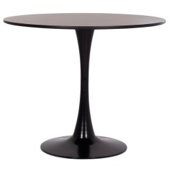 ΤΡΑΠΕΖΙ ΣΤΡΟΓΓΥΛΟ BROLIN HM18141.02 MDF TOP-ΒΑΣΗ ΜΕΤΑΛΛΙΚΗ--ΜΑΥΡΟ Φ90x73Υεκ