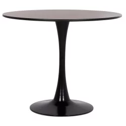 ΤΡΑΠΕΖΙ ΣΤΡΟΓΓΥΛΟ BROLIN HM18141.02 MDF TOP-ΒΑΣΗ ΜΕΤΑΛΛΙΚΗ--ΜΑΥΡΟ Φ90x73Υεκ