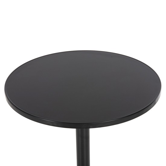 ΤΡΑΠΕΖΙ ΣΤΡΟΓΓΥΛΟ GOSS HM5974.01 ΑΛΟΥΜΙΝΙΟ ΜΑΥΡΟ Φ60x70Υεκ.
