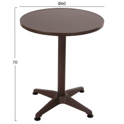 ΤΡΑΠΕΖΙ ΣΤΡΟΓΓΥΛΟ GOSS HM5974.02 ΑΛΟΥΜΙΝΙΟ ΚΑΦΕ Φ60x70Υεκ. ΤΡΑΠΕΖΙ ΣΤΡΟΓΓΥΛΟ GOSS HM5974.02 ΑΛΟΥΜΙΝΙΟ ΚΑΦΕ Φ60x70Υεκ.