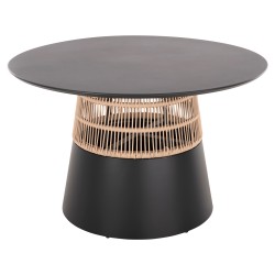 ΤΡΑΠΕΖΙ ΣΤΡΟΓΓΥΛΟ SAEID HM6106.01 ΑΝΘΡΑΚΙ ΑΛΟΥΜΙΝΙΟ-ΜΠΕΖ ΣΧΟΙΝΙ Φ120x75Υεκ.