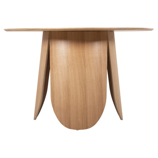 ΤΡΑΠΕΖΙ ΣΤΡΟΓΓΥΛΟ DENTY HM9612.01 MDF ΜΕ ΚΑΠΛΑΜΑ ΔΡΥΟΣ-ΧΡΩΜΑ ΔΡΥΟΣ Φ120x75Υεκ.