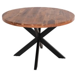 ΤΡΑΠΕΖΙ ΣΤΡΟΓΓΥΛΟ MONTANA SUPERIOR HM9903 4εκ.ΠΑΧΟΣ ΜΑΣΙΦ ΞΥΛΟ ΑΚΑΚΙΑΣ Φ120Χ77Υεκ