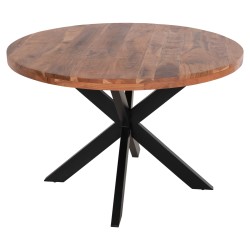 ΤΡΑΠΕΖΙ ΣΤΡΟΓΓΥΛΟ MONTANA SUPERIOR HM9903 4εκ.ΠΑΧΟΣ ΜΑΣΙΦ ΞΥΛΟ ΑΚΑΚΙΑΣ Φ120Χ77Υεκ