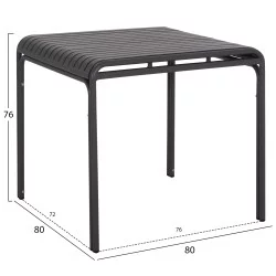 ΤΡΑΠΕΖΙ ΤΕΤΡΑΓΩΝΟ ΑΛΟΥΜΙΝΙΟΥ RACHEL HM6338.01 ΓΚΡΙ 80x80x76Υεκ.