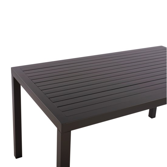 ΤΡΑΠΕΖΙ ΤΡΑΠΕΖΑΡΙΑΣ ΑΛΟΥΜΙΝΙΟΥ SAHIRA HM5571.02 ΑΝΘΡΑΚΙ 140Χ80X75,5Υεκ.