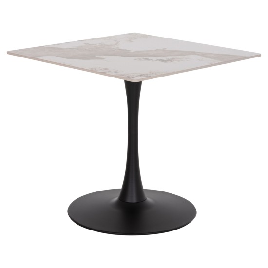 ΤΡΑΠΕΖΙ ΤΡΑΠΕΖΑΡΙΑΣ TETRAN HM18315.02 ΒΑΣΗ ΜΑΥΡΗ--SINTERED STONE PANDORA 80x80x73Υεκ