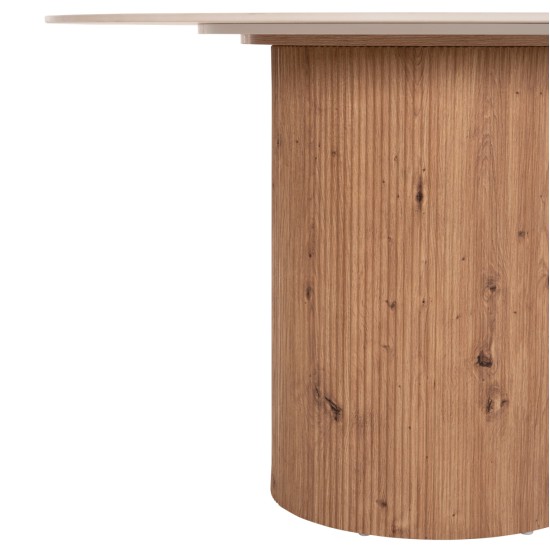 ΤΡΑΠΕΖΙ ΤΡΑΠΕZΑΡΙΑΣ TWIL HM18324 ΚΕΡΑΜΙΚΟ TOP ΟΨΗ ΤΡΑΒΕΡΤΙΝΑΣ-MDF ΒΑΣΗ Φ120x76Υεκ