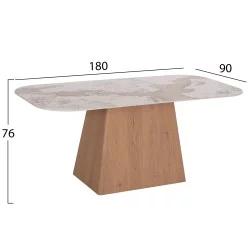 ΤΡΑΠΕΖΙ ΤΡΑΠΕΖΑΡΙΑΣ NORDU HM18414 MDF ΒΑΣΗ ΣΕ ΦΥΣΙΚΟ--ΚΕΡΑΜΙΚΟ TOP 180x90x76Υεκ.