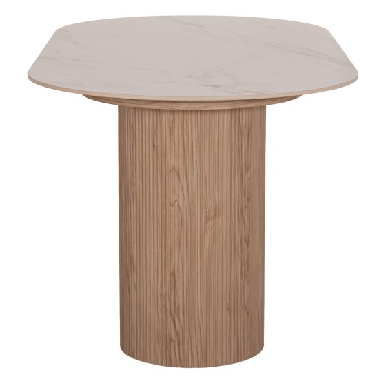 ΤΡΑΠΕΖΙ ΤΡΑΠΕΖΑΡΙΑΣ MELLOW HM18416 MDF ΠΟΔΙΑ ΣΕ ΦΥΣΙΚΟ--ΚΕΡΑΜΙΚΟ TOP 180x90x76Υεκ.