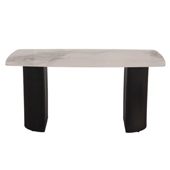 ΤΡΑΠΕΖΙ ΤΡΑΠΕΖΑΡΙΑΣ MINAO HM18418 MDF ΠΟΔΙΑ ΣΕ ΣΚΟΥΡΟ ΓΚΡΙ--ΚΕΡΑΜΙΚΟ TOP 160x90x75Υεκ