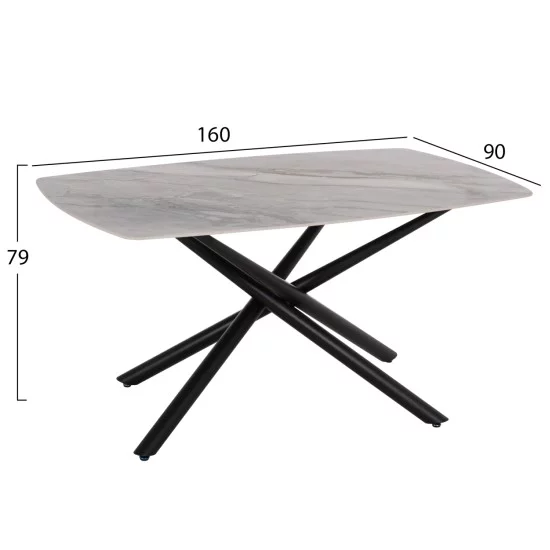 ΤΡΑΠΕΖΙ ΤΡΑΠΕΖΑΡΙΑΣ ISKA HM18420 ΚΕΡΑΜΙΚΟ TOP ΣΕ ΛΕΥΚΟ/ΚΑΦΕ ΜΑΡΜΑΡΟ 160x90x79Υεκ