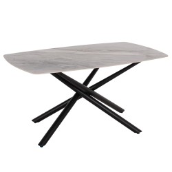 ΤΡΑΠΕΖΙ ΤΡΑΠΕΖΑΡΙΑΣ ISKA HM18420 ΚΕΡΑΜΙΚΟ TOP ΣΕ ΛΕΥΚΟ/ΚΑΦΕ ΜΑΡΜΑΡΟ 160x90x79Υεκ