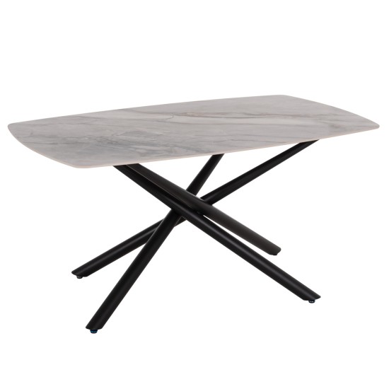 ΤΡΑΠΕΖΙ ΤΡΑΠΕΖΑΡΙΑΣ ISKA HM18420 ΚΕΡΑΜΙΚΟ TOP ΣΕ ΛΕΥΚΟ/ΚΑΦΕ ΜΑΡΜΑΡΟ 160x90x79Υεκ