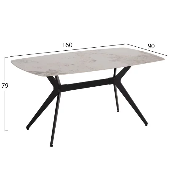 ΤΡΑΠΕΖΙ ΤΡΑΠΕΖΑΡΙΑΣ AIKA HM18421 ΚΕΡΑΜΙΚΟ TOP ΣΕ ΛΕΥΚΟ/ΧΡΥΣΟ ΜΑΡΜΑΡΟ 160x90x79Υεκ