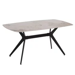 ΤΡΑΠΕΖΙ ΤΡΑΠΕΖΑΡΙΑΣ AIKA HM18421 ΚΕΡΑΜΙΚΟ TOP ΣΕ ΛΕΥΚΟ/ΧΡΥΣΟ ΜΑΡΜΑΡΟ 160x90x79Υεκ
