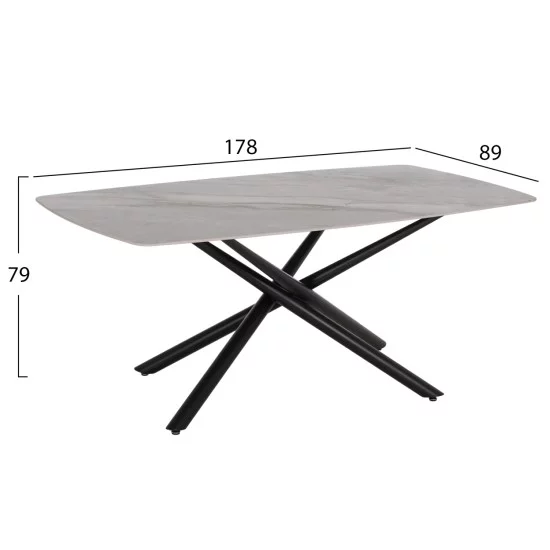 ΤΡΑΠΕΖΙ ΤΡΑΠΕΖΑΡΙΑΣ ISKA HM18423 ΚΕΡΑΜΙΚΟ TOP ΣΕ ΛΕΥΚΟ/ΚΑΦΕ ΜΑΡΜΑΡΟ 178x89x79Υεκ