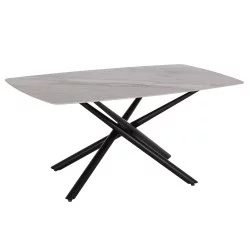ΤΡΑΠΕΖΙ ΤΡΑΠΕΖΑΡΙΑΣ ISKA HM18423 ΚΕΡΑΜΙΚΟ TOP ΣΕ ΛΕΥΚΟ/ΚΑΦΕ ΜΑΡΜΑΡΟ 178x89x79Υεκ