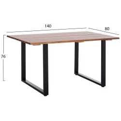 ΤΡΑΠΕΖΙ ΤΡΑΠΕΖΑΡΙΑΣ FRIGGO HM6296.02 ΞΥΛΟ ΑΚΑΚΙΑΣ-2,6εκ πάχος 140x80x76Υεκ.